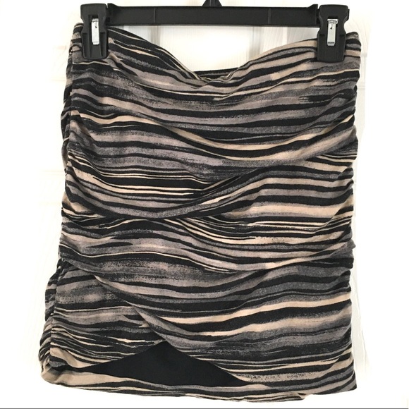 FREE PEOPLE Essential Scrunch Striped Mini Skirt Size Small - Picture 10 of 11